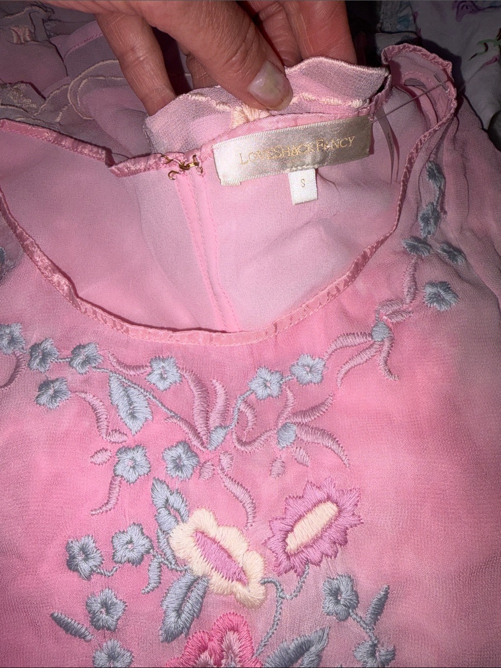 LoveShackFancy Pink Tiered Mini Dress - Picture 2 of 4